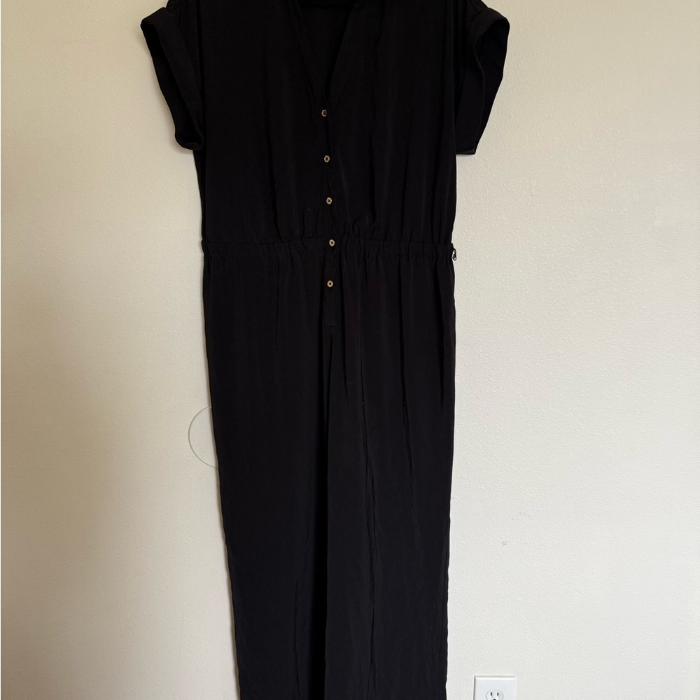 Michael Kors Black Button-Front Jumpsuit